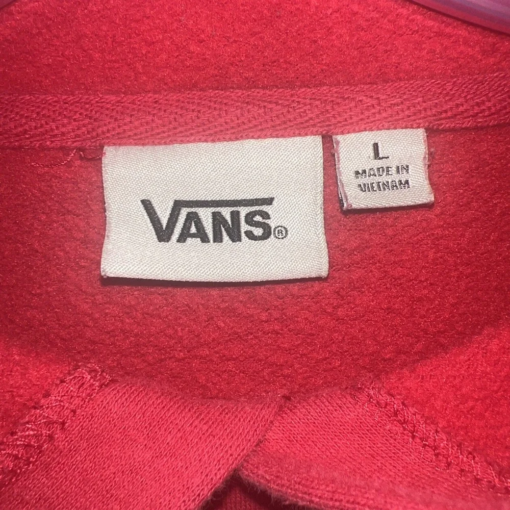 VANS Off The Wall‎ Hoodie Youth Size L Red Pullover Skateboarding Logo Sweater